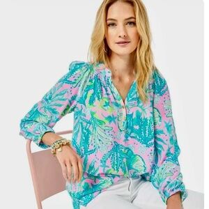 Lilly Pulitzer Women's Elsa Mandevilla Baby Hip Nautic Top size XXS NWOT